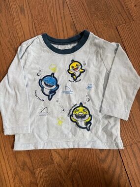 Light Blue Baby Shark Long-Sleeve Tee
